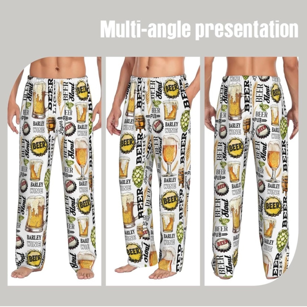 NWT No Label Size S Mens Beverage Pajama Pants - Picture 3 of 7